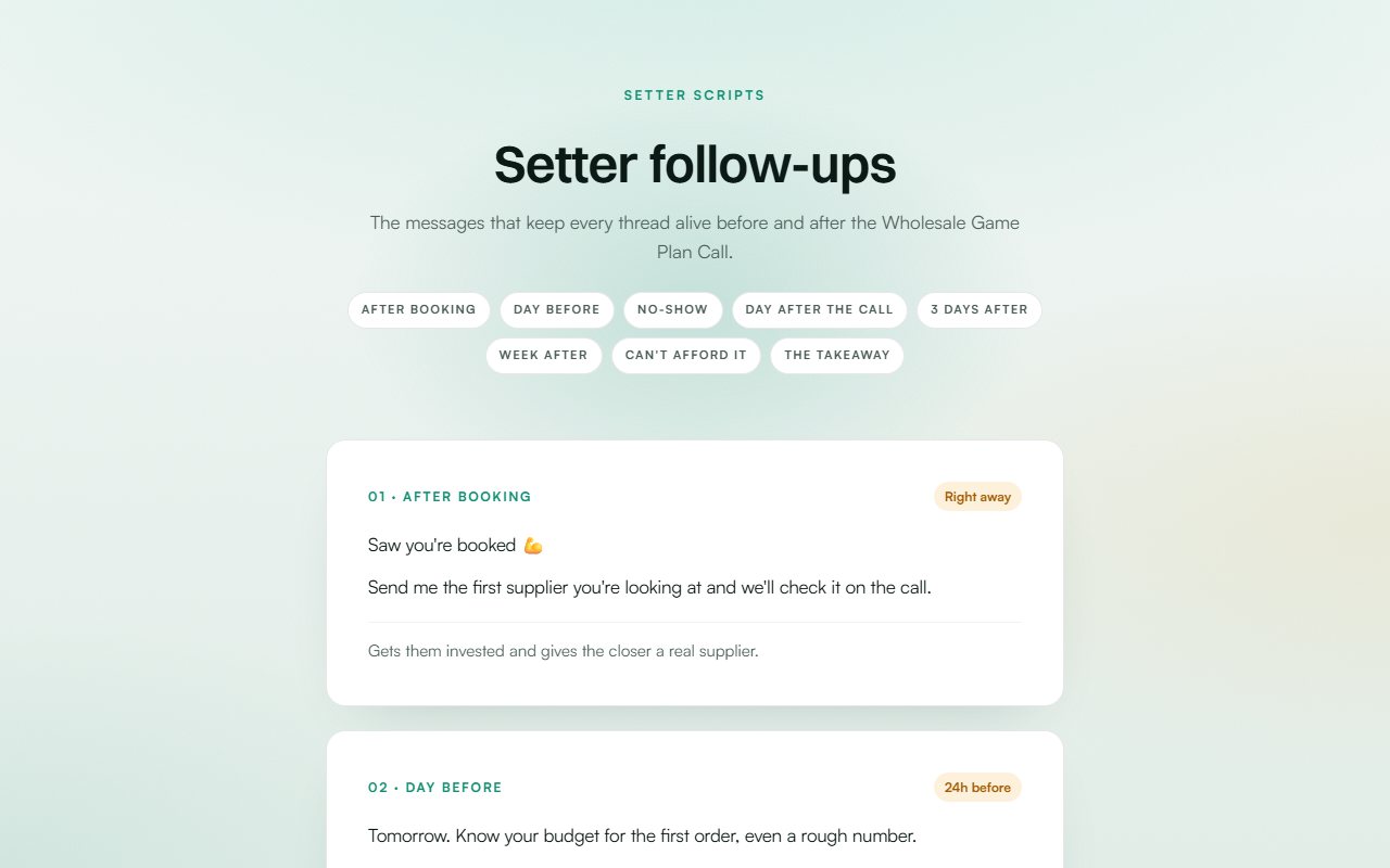 Setter follow-ups preview